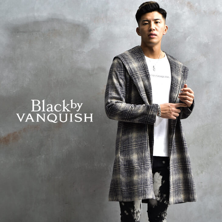 ロング丈フーディガン Black by VANQUISH トップス ｜【公式 