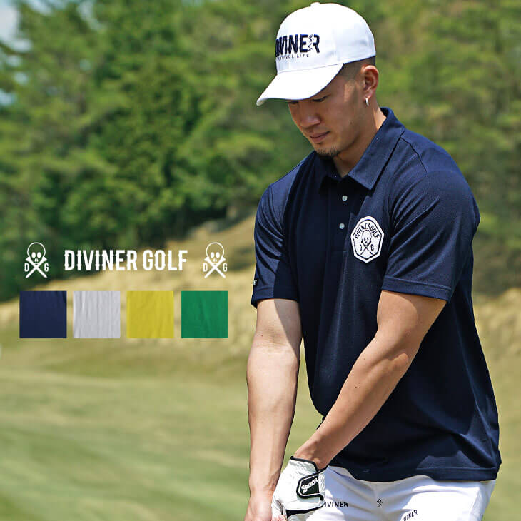 DIVINER GOLF】スカルワッペンポロシャツ