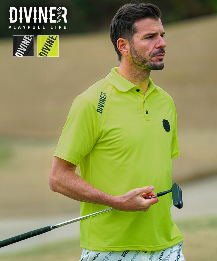 袖プリントラグランポロシャツ