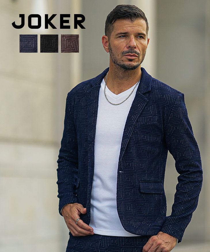 ふくれスクエア柄テーラードジャケット