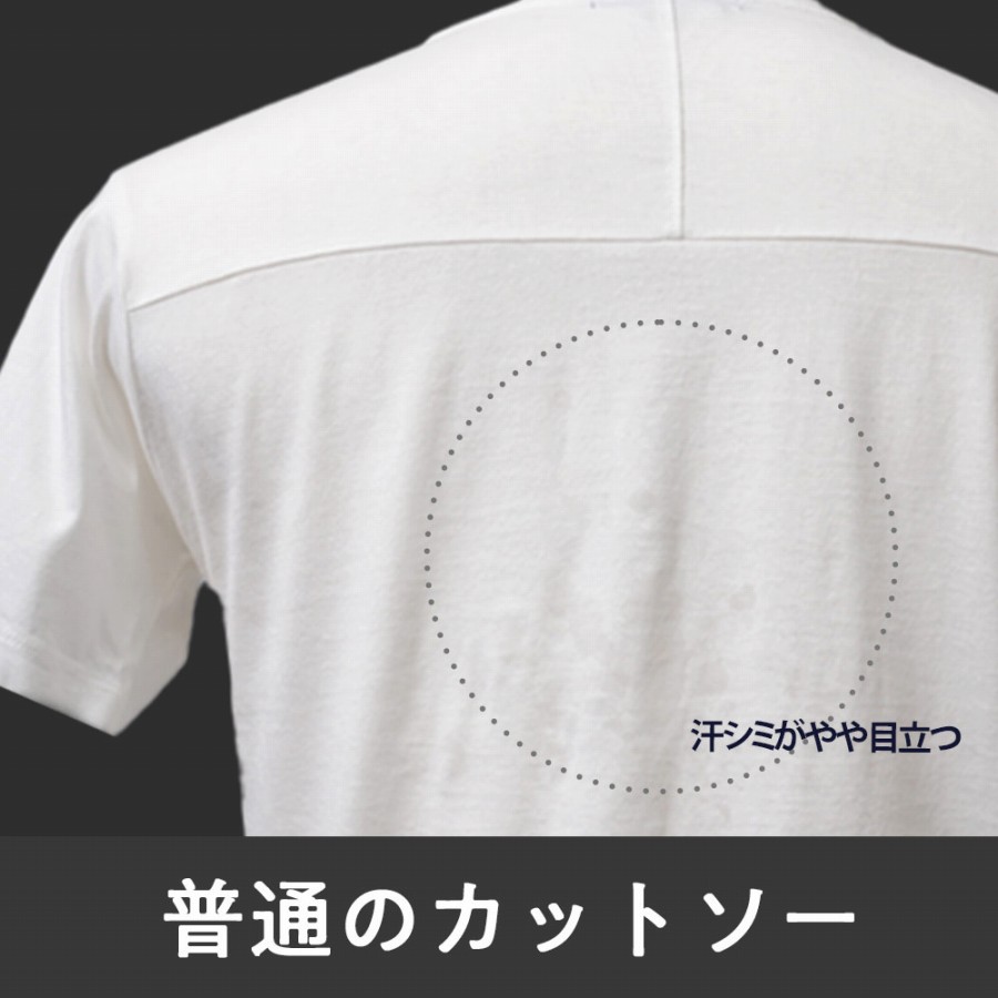 汗ジミが目立つ通常Tシャツ