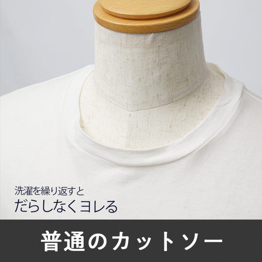 ヨレたTシャツの首元