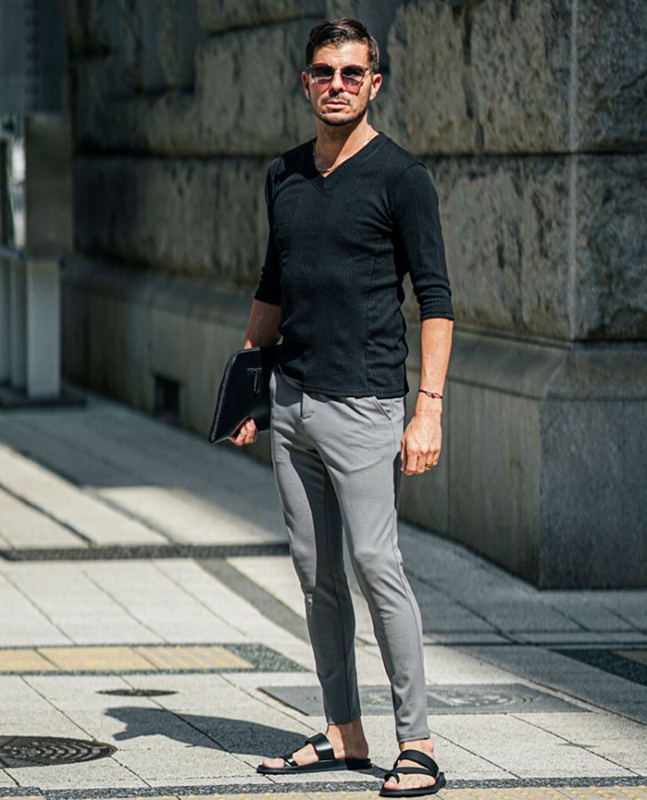 ランダムテレコカットソーコーデ