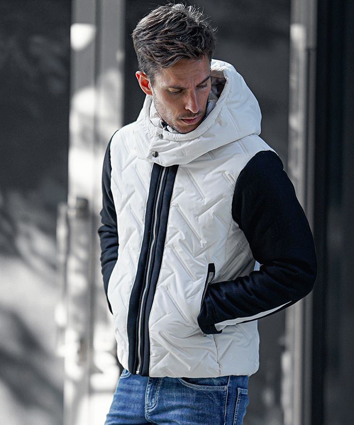 シームレス切替フードブルゾン コーデ1