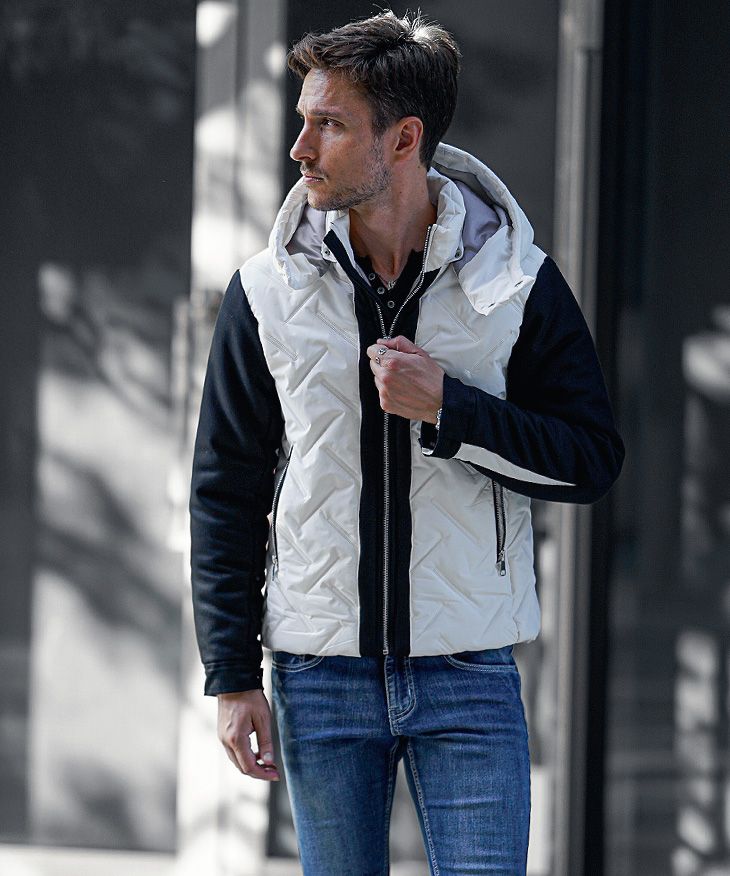 シームレス切替フードブルゾン コーデ3