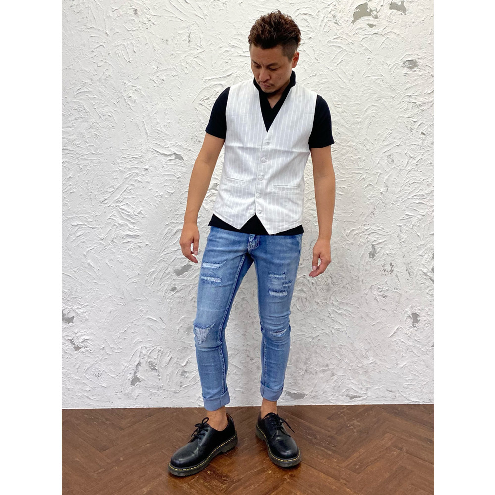 ポジレ×ポロシャツを使ったコーデ