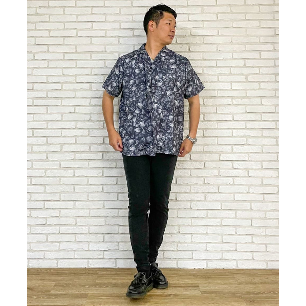 柄シャツを使ったコーデ