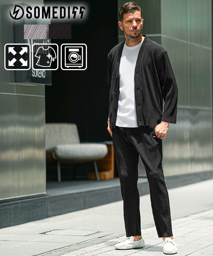 プリーツカーディガンセットアップ