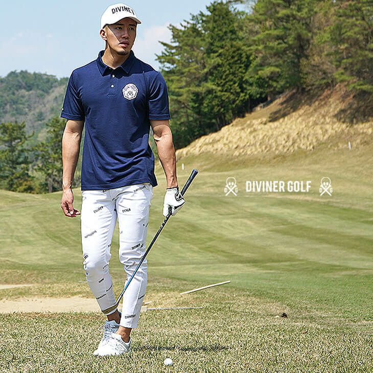 DIVINER GOLF】スカルワッペンポロシャツ