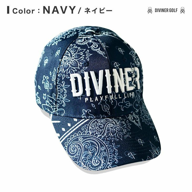 DIVINER GOLF】ペイズリー柄キャップ