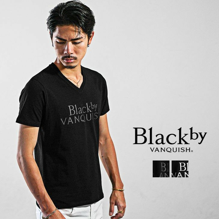 ロゴＶネックTシャツ Black by VANQUISH トップス 半袖Tシャツ