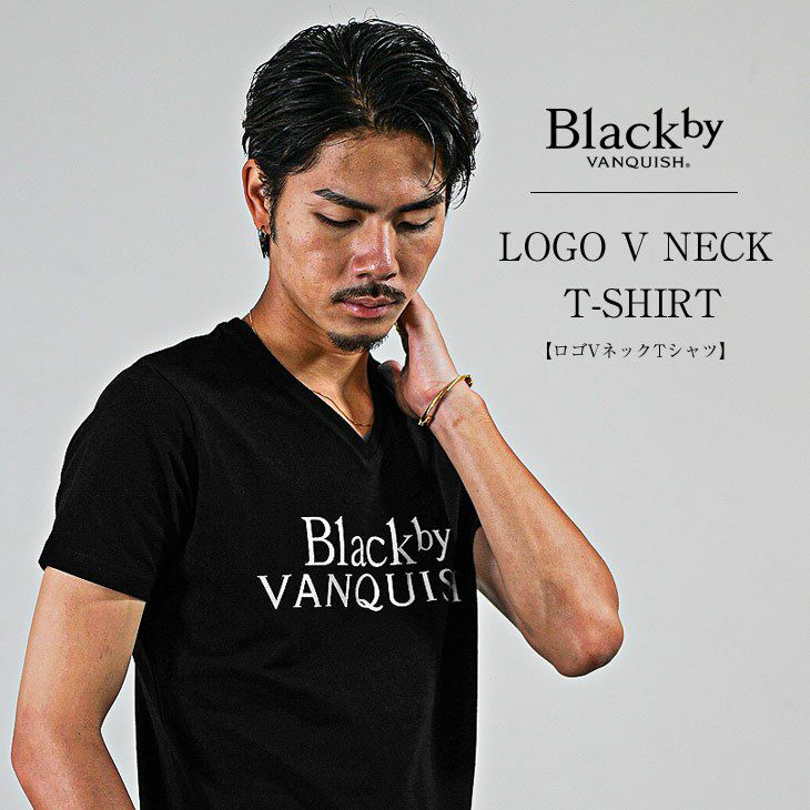 Black by VANQUISH NOWLOADING VネックTシャツ 花柄 app.estratageo.com.br