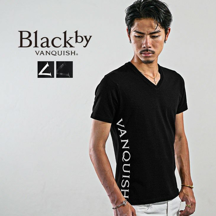 ロゴプリントVネックTシャツ Black by VANQUISH トップス半袖Tシャツ ｜【公式】joker（ジョーカー）