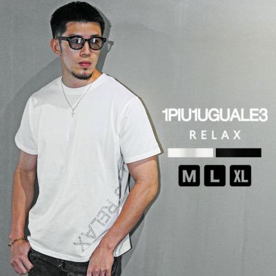 ラインストーンサイドロゴ半袖Tシャツ/1PIU1UGUALE3 RELAX