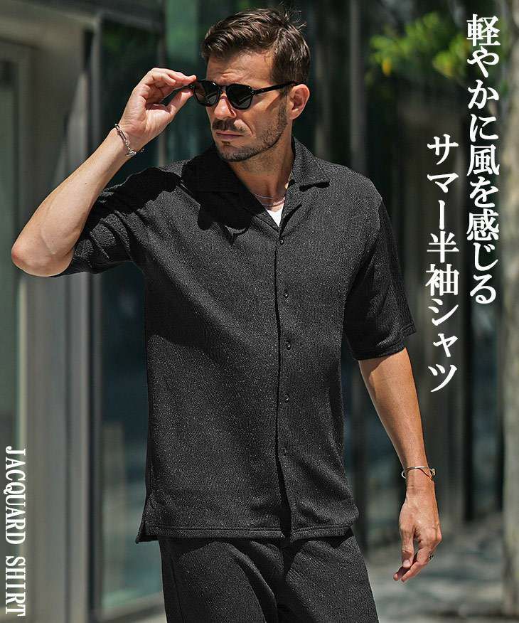 ジョーカー 半袖シャツ Mサイズ joker セットアップ メンズ 半袖シャツ オープンカラーシャツ